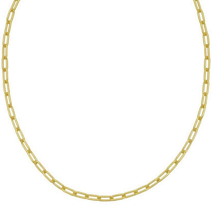 Sterling Silver Yellow Gold Plated Round Link Paperclip Chain (5.20 mm)