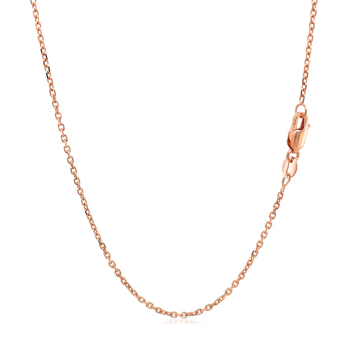 14k Rose Gold Diamond Cut Cable Link Chain (1.30 mm)