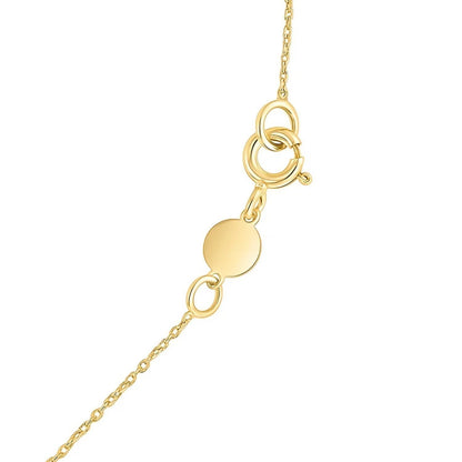 14K Yellow Gold Mini Diamond F Initial Pendant Necklace