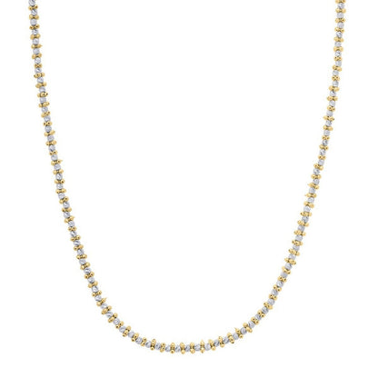 Two Tone Pallina Bead Necklace in 14K Gold
