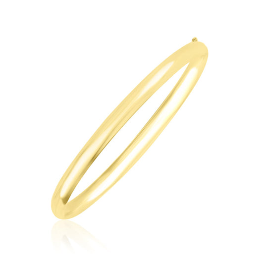 10k Yellow Gold Dome Style Shiny Bangle (3.30 mm)