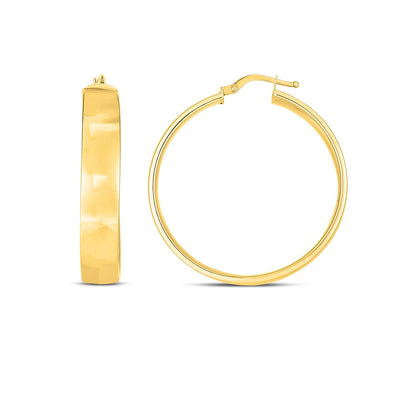 14k Yellow Gold Wedding Band Hoops (7x35mm)