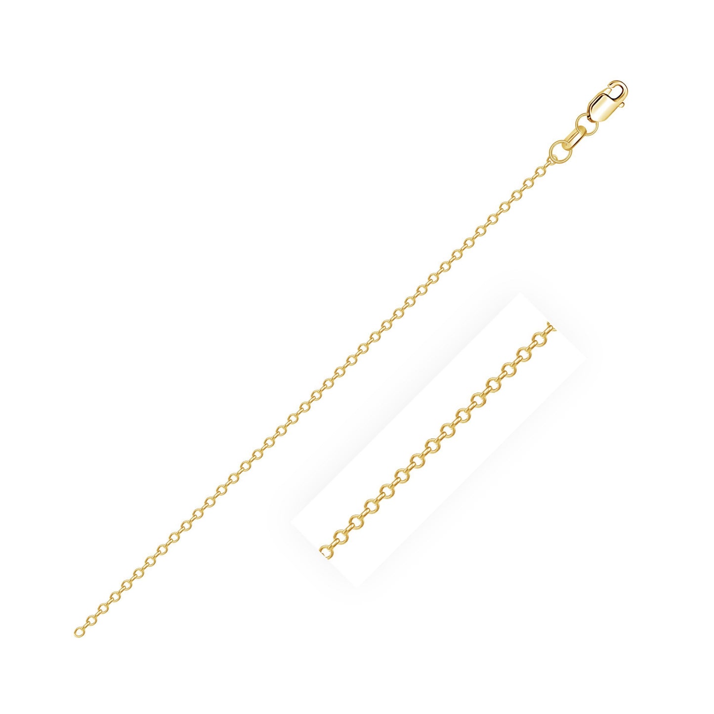 10k Yellow Gold Diamond Cut Cable Link Chain (0.87 mm)