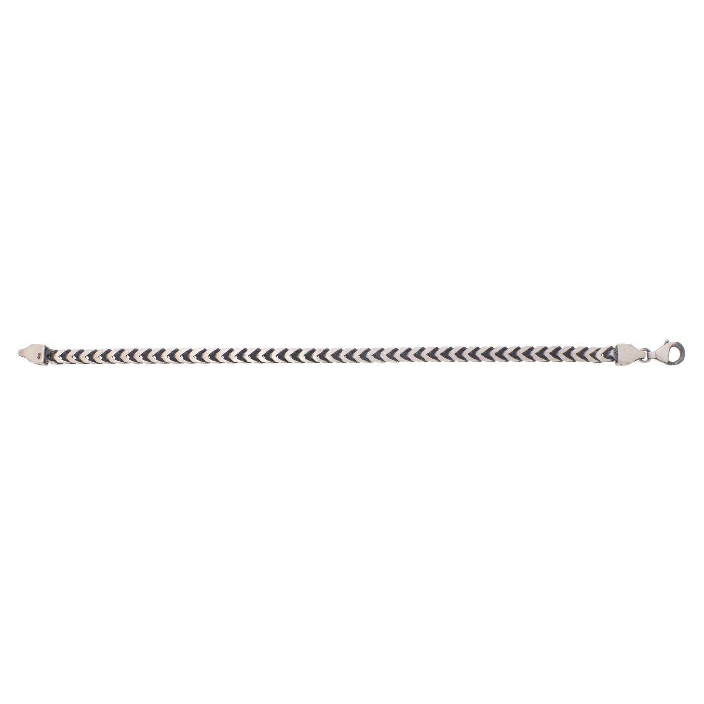 Sterling Silver Gunmetal Finish Franco Link Chain (4.60 mm)