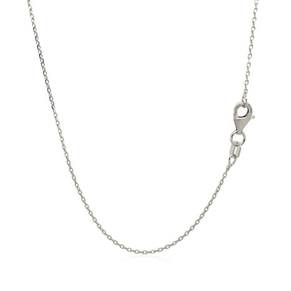 18k White Gold Diamond Cut Cable Link Chain (0.80 mm)