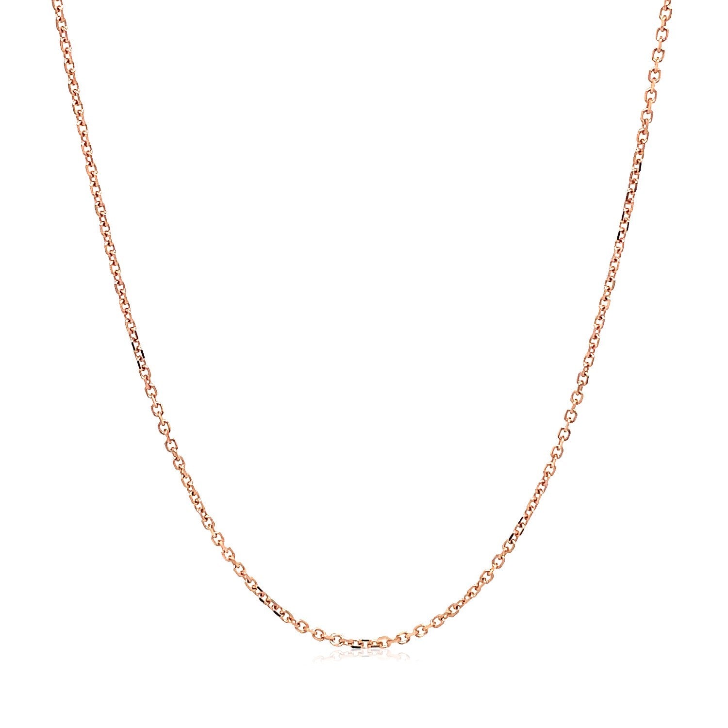 18K Rose Gold Diamond Cut Cable Link Chain