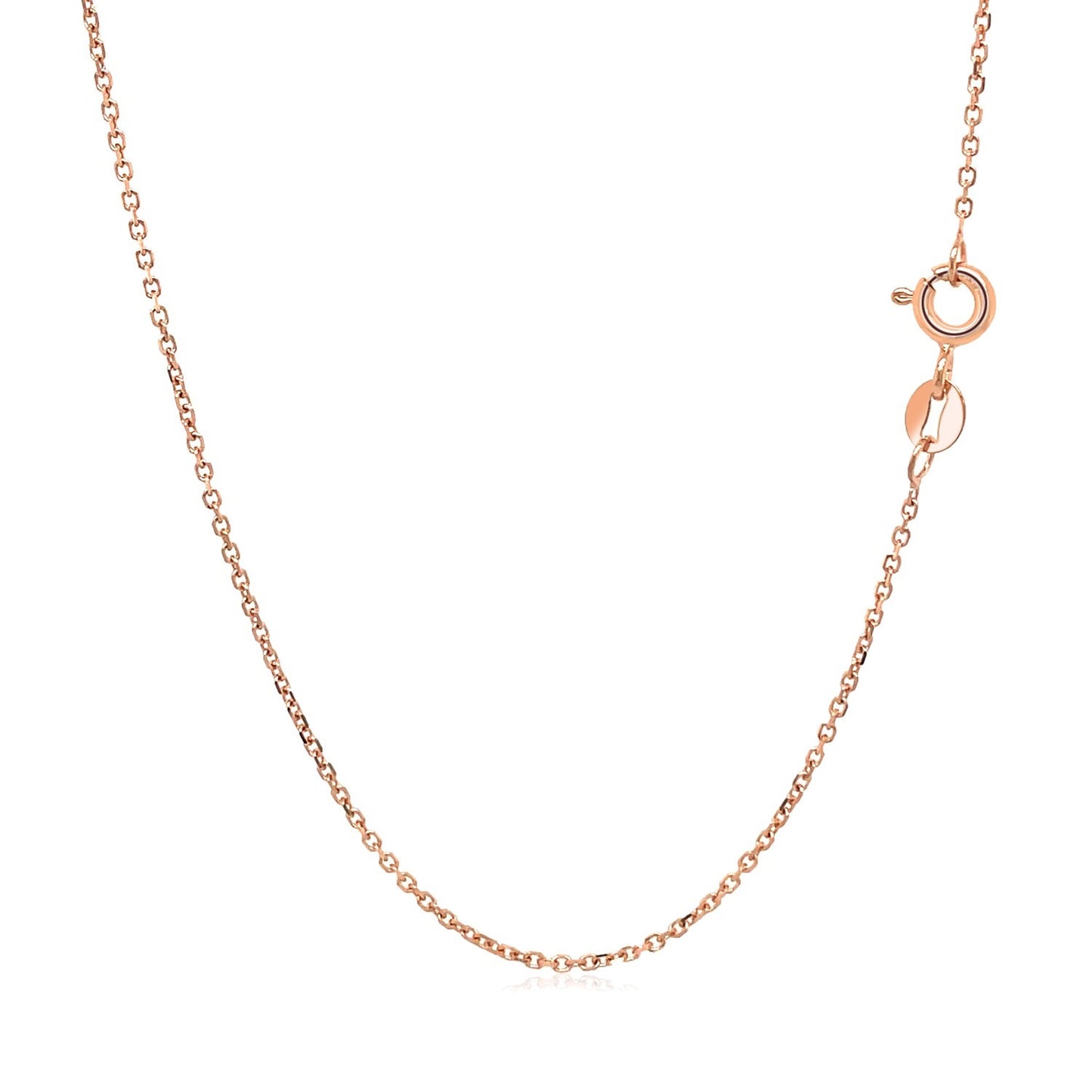 18K Rose Gold Diamond Cut Cable Link Chain