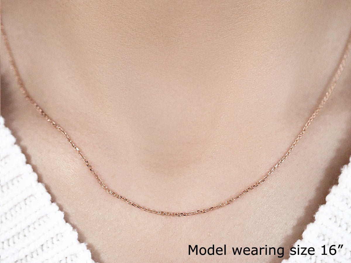 18K Rose Gold Diamond Cut Cable Link Chain