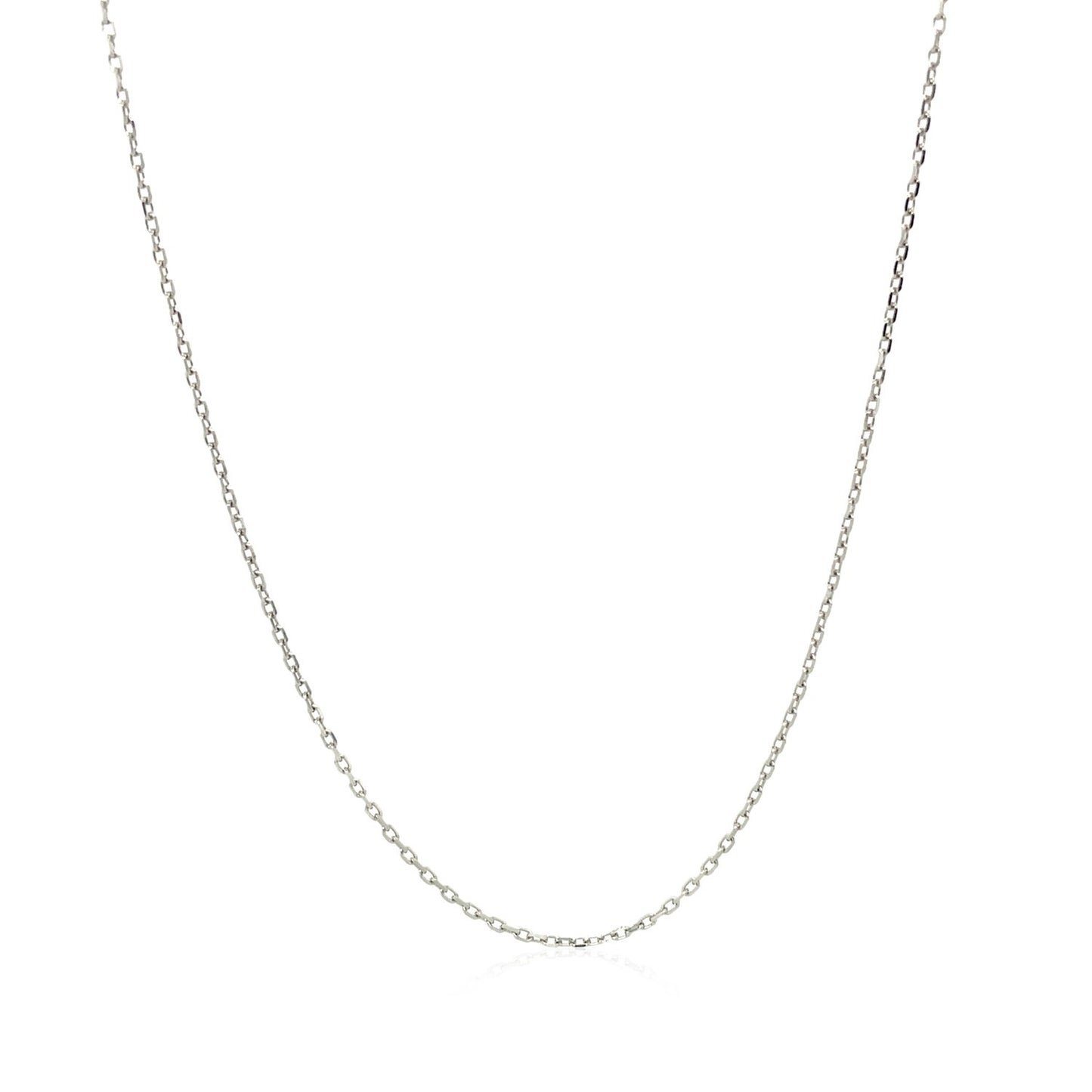 10K White Gold Thin Cable Link Chain with Lobster Clasp