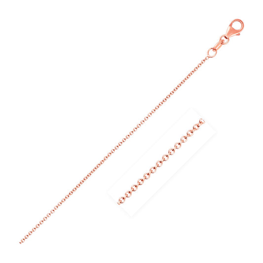 14K Rose Gold Cable Chain, 1.1mm, Round Link Necklace