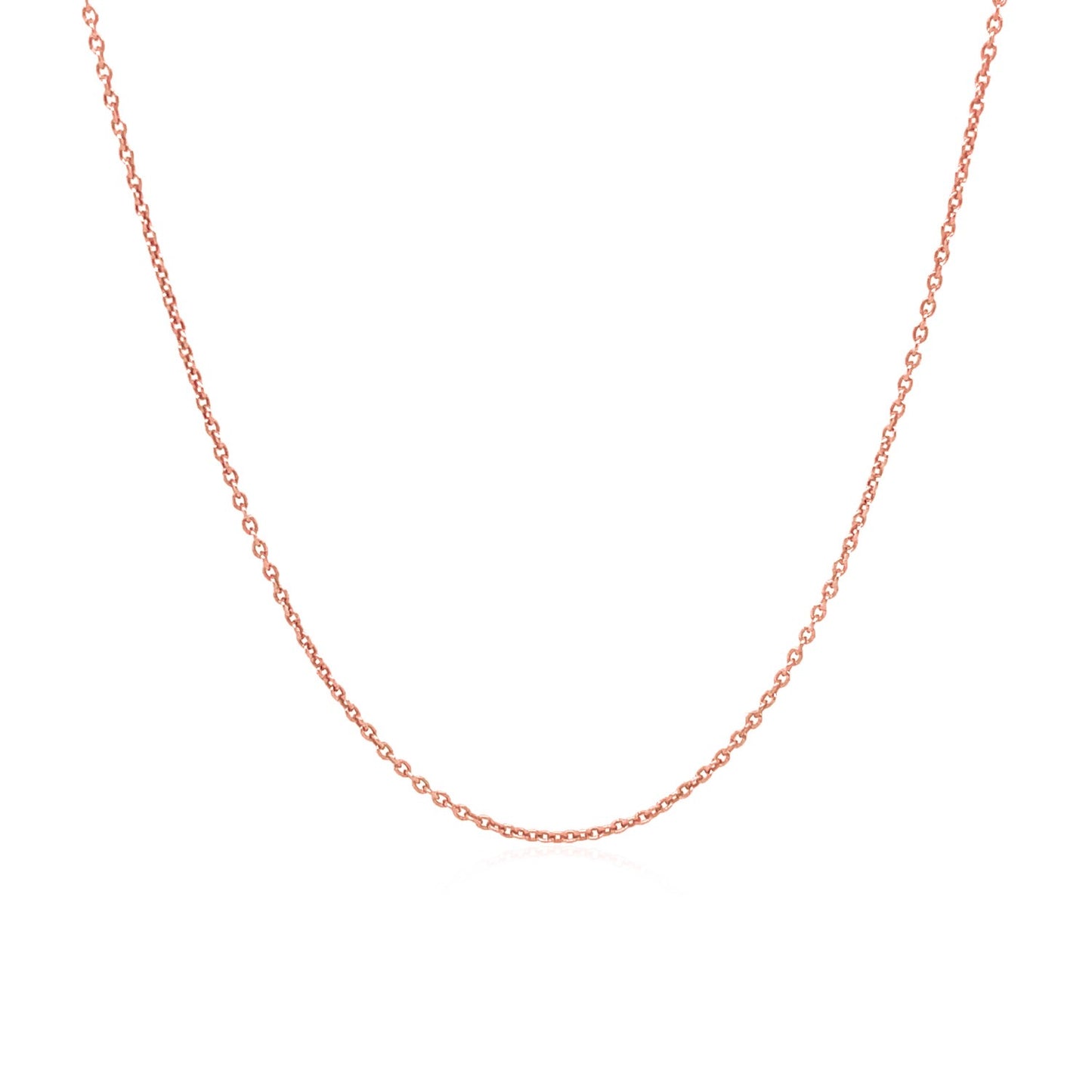 14K Rose Gold Cable Chain, 1.1mm, Round Link Necklace