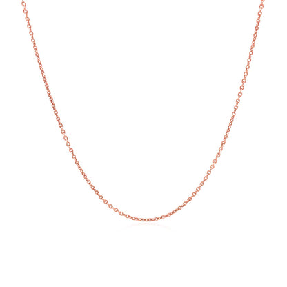 14K Rose Gold Cable Chain, 1.1mm, Round Link Necklace