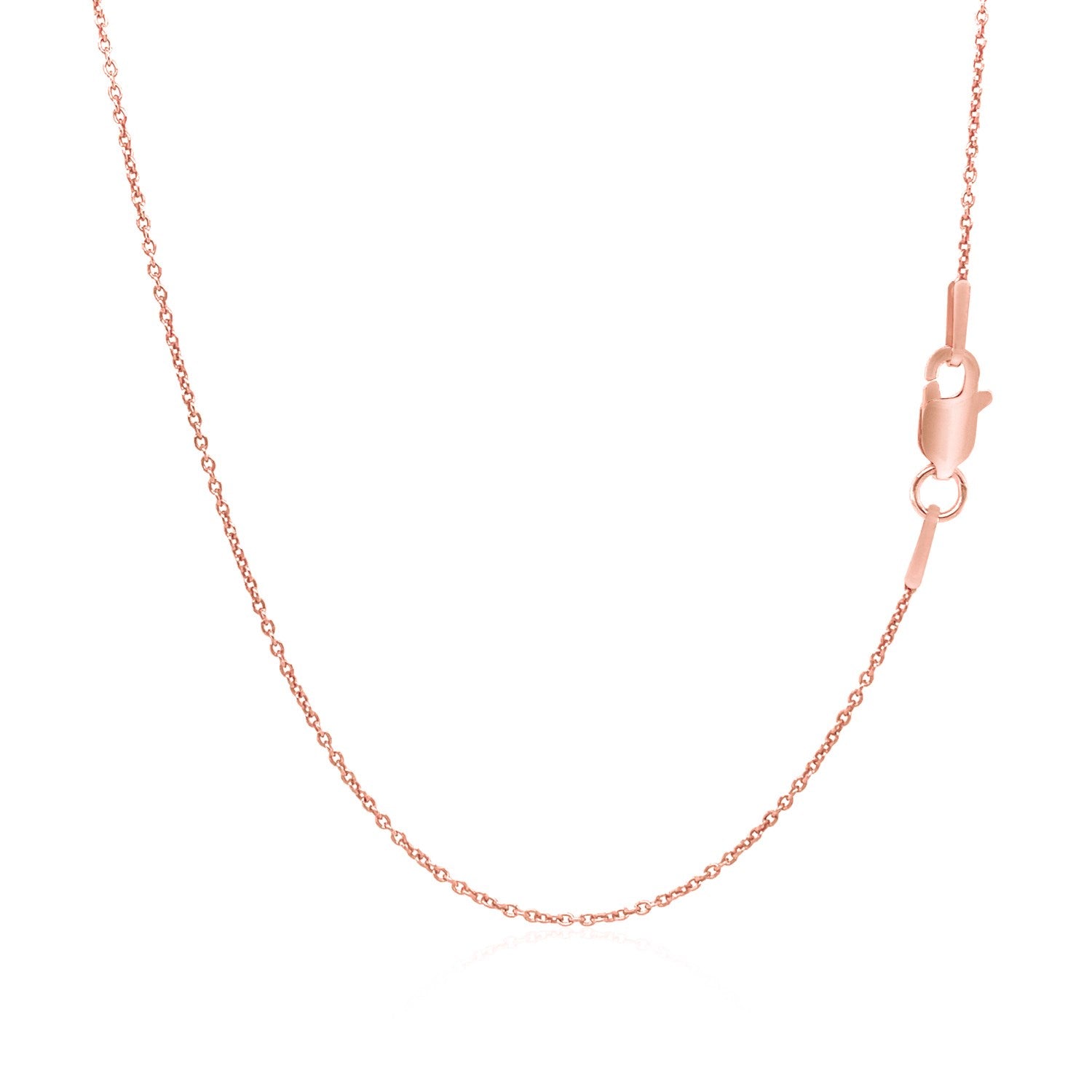 14K Rose Gold Cable Chain, 1.1mm, Round Link Necklace