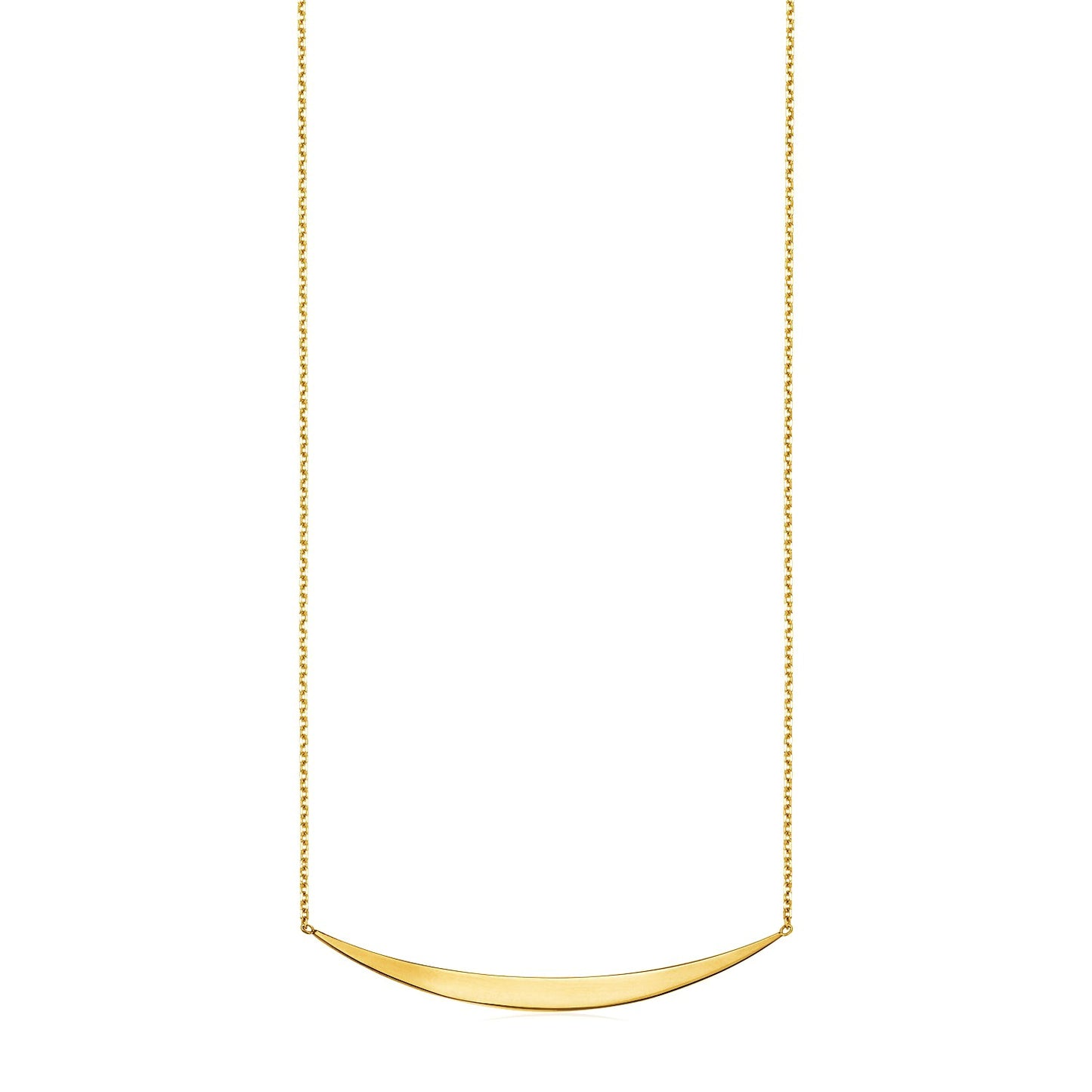 14K Yellow Gold Bar Pendant Necklace, 18-Inch Chain