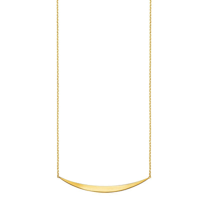 14K Yellow Gold Bar Pendant Necklace, 18-Inch Chain