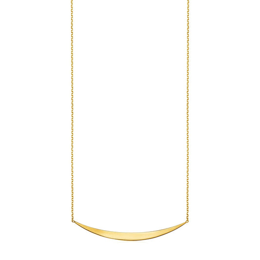 14K Yellow Gold Bar Pendant Necklace, 18-Inch Chain