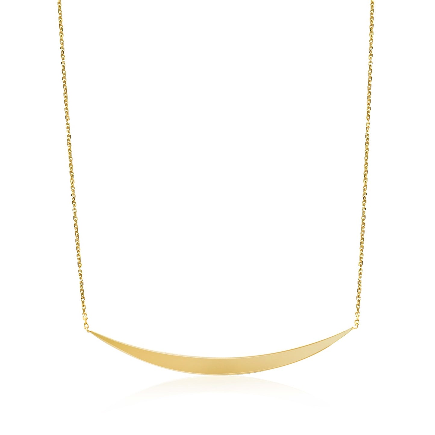 14K Yellow Gold Bar Pendant Necklace, 18-Inch Chain