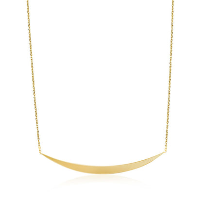 14K Yellow Gold Bar Pendant Necklace, 18-Inch Chain