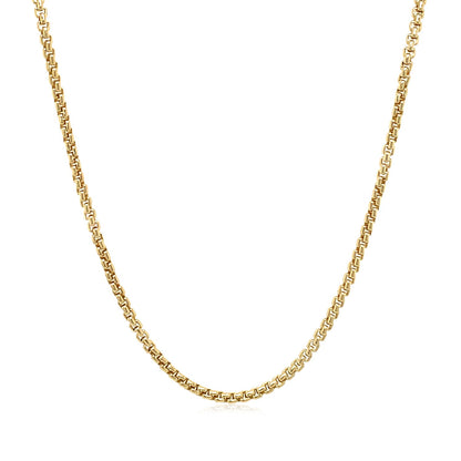 14k Yellow Gold Solid Round Box Chain (1.6 mm)