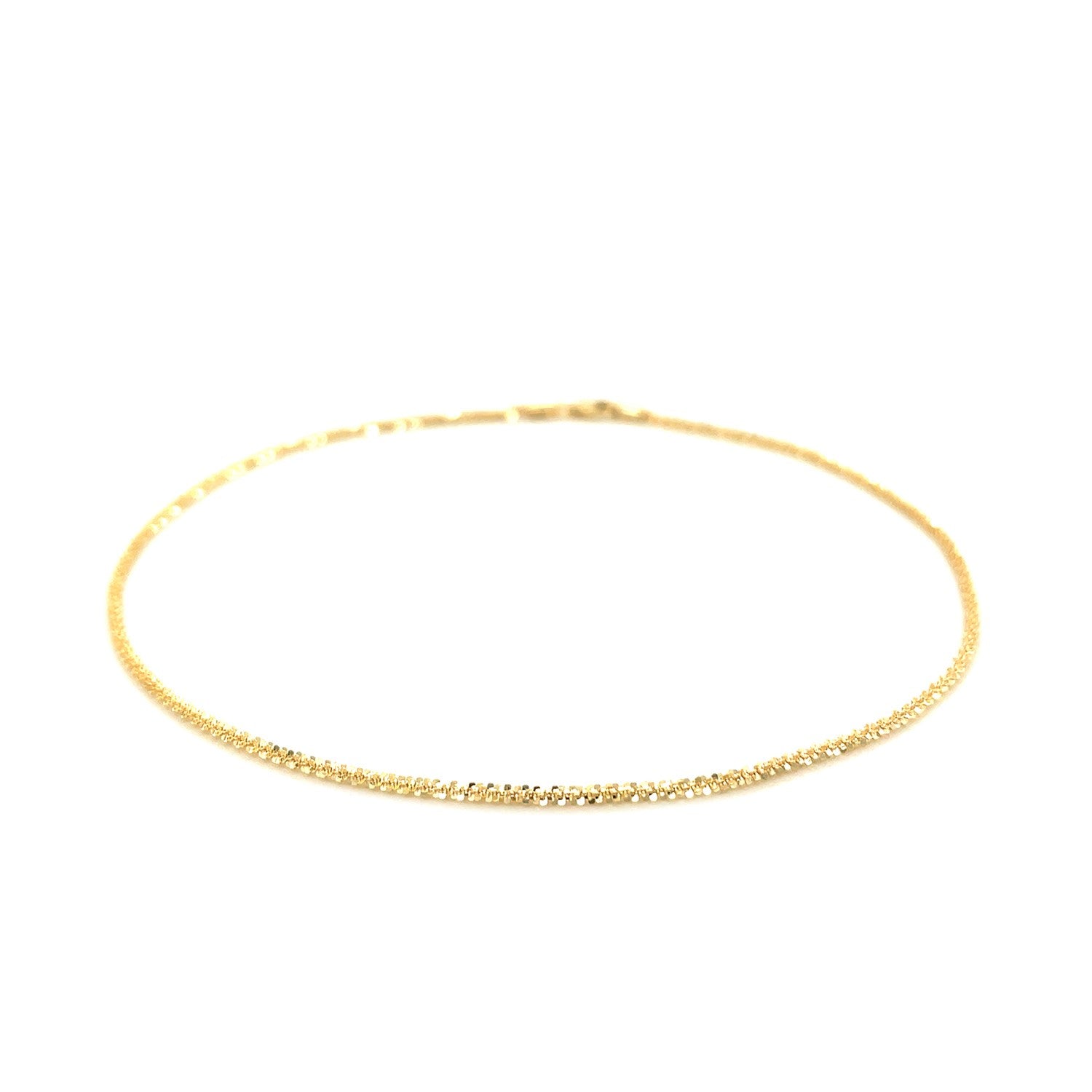 10K Yellow Gold Anklet – 1.5mm Sparkle Chain for Women