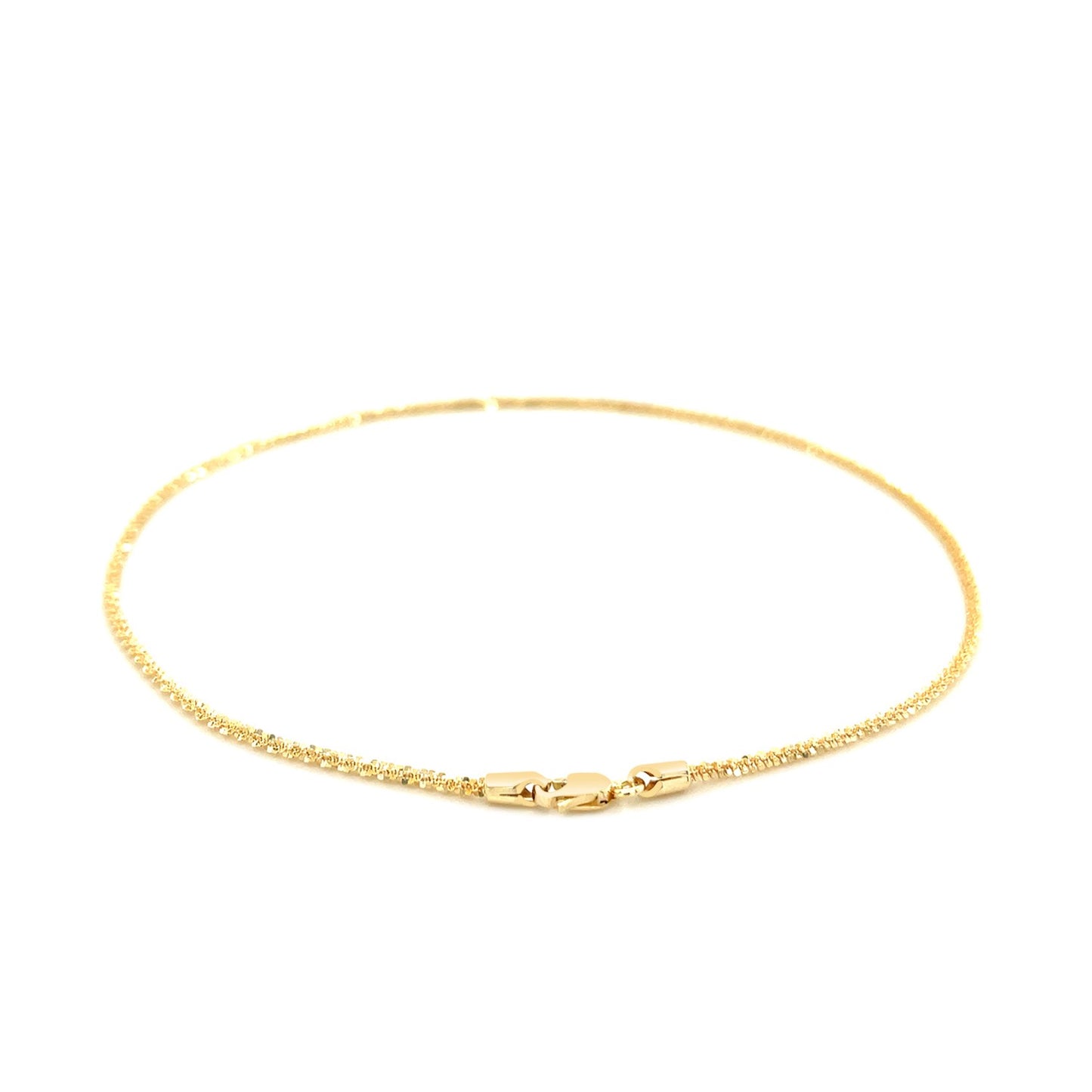 10K Yellow Gold Anklet – 1.5mm Sparkle Chain for Women