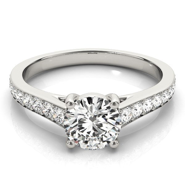 14K White Gold Graduated Diamond Engagement Ring, 1 1/3 cttw