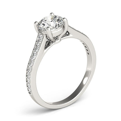 14K White Gold Graduated Diamond Engagement Ring, 1 1/3 cttw