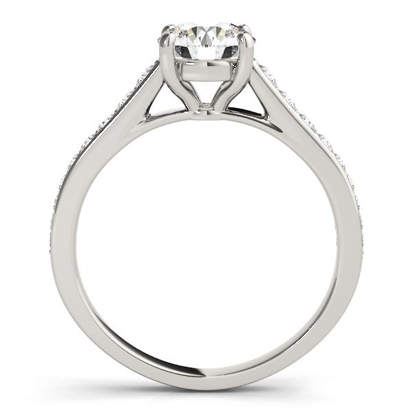 14K White Gold Graduated Diamond Engagement Ring, 1 1/3 cttw