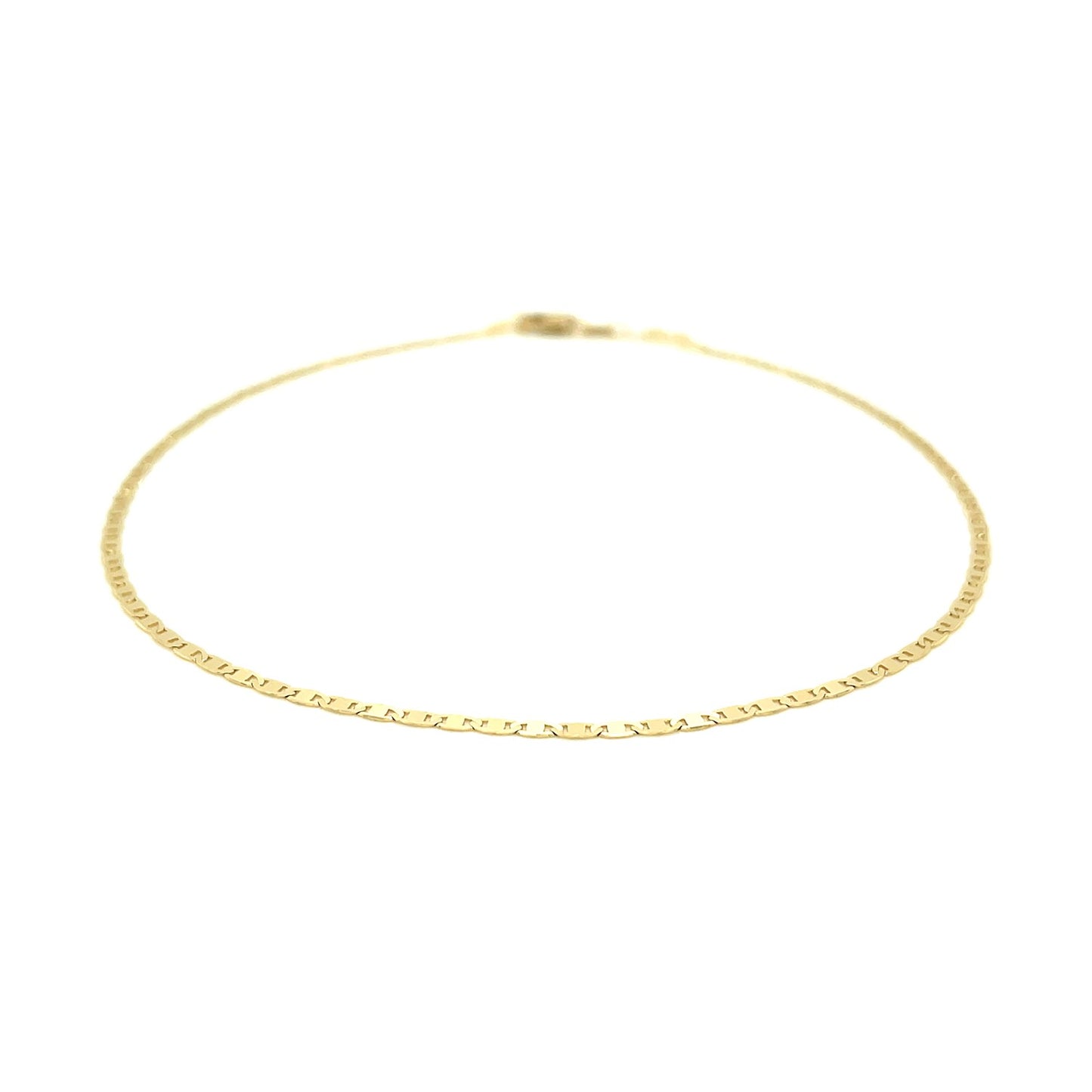 14K Gold Anklet – Yellow Gold Mariner Link 1.7mm