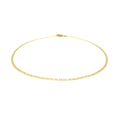 14K Gold Anklet – Yellow Gold Mariner Link 1.7mm