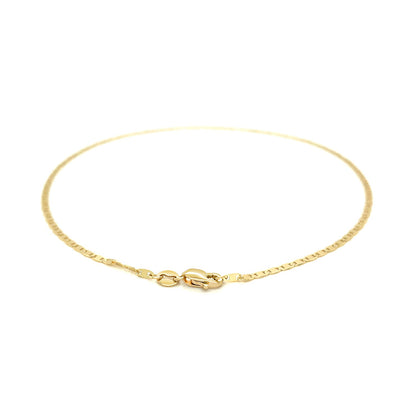 14K Gold Anklet – Yellow Gold Mariner Link 1.7mm