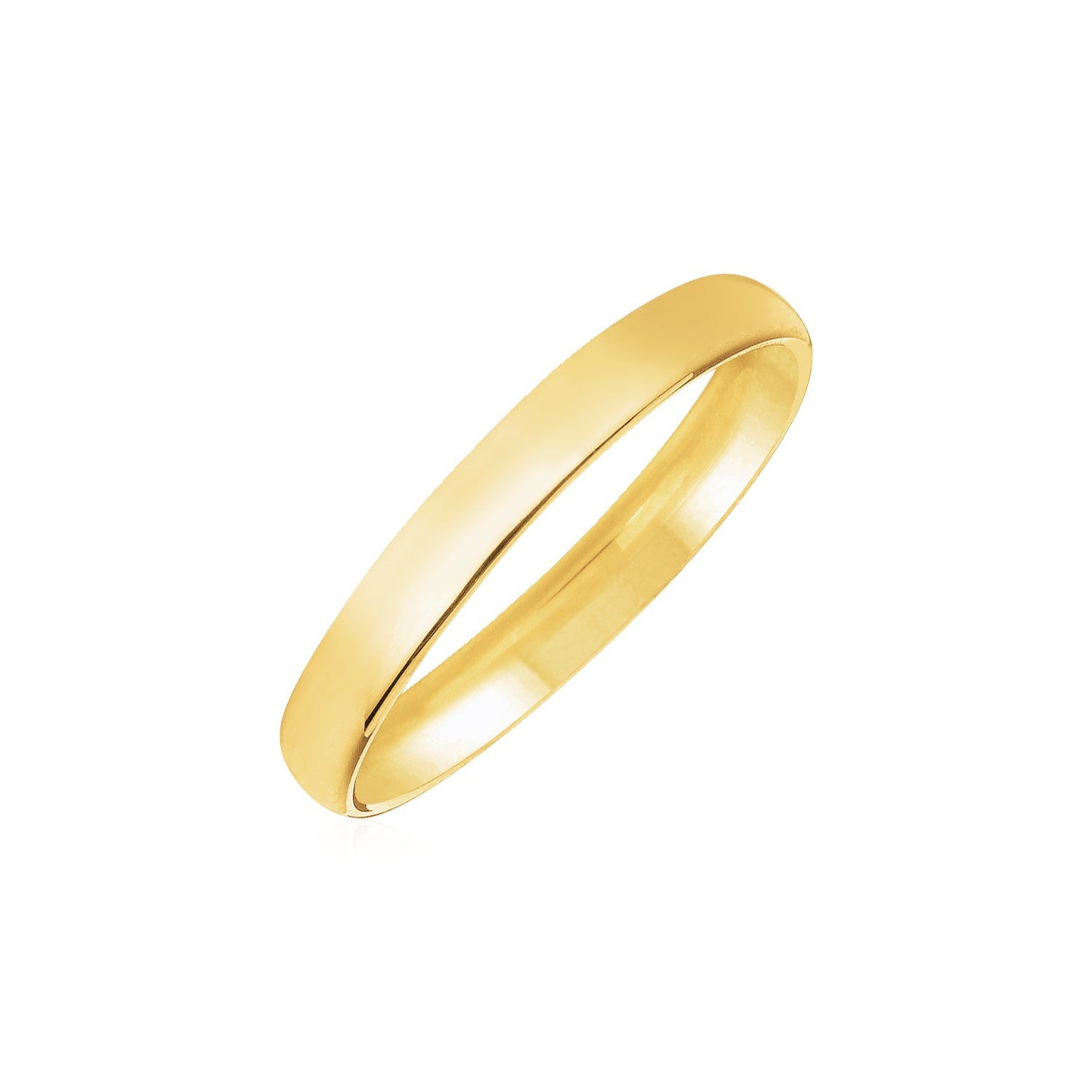 14K Yellow Gold Comfort Fit Wedding Band, 3mm Ring