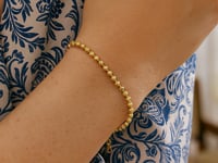 14k Yellow Gold Spaced Bead Bracelet  (3.00 mm)